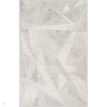 Mabel Gem MBL02 Modern Distressed Faceted Geometric Soft Hi-Lo Textured Cut Pile Polyblend Stone Grey/Ivory/Warm Taupe/Soft Silver/Muted Beige Rug-Desire Rugs-Rug Love - The Most Loved Rug Store